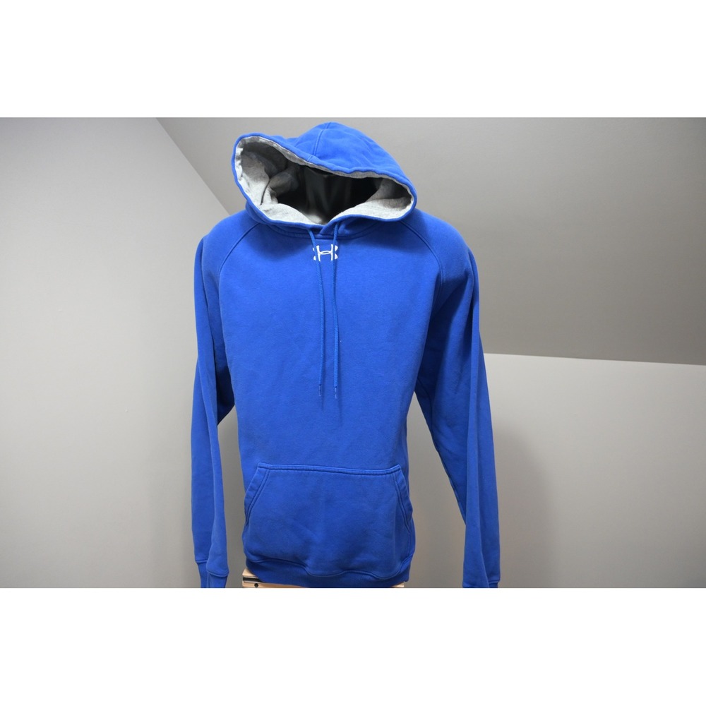 Under Armour Hoodie Men Large Blue Rival Fleece Pullover Sweatshirt Cotton Blend